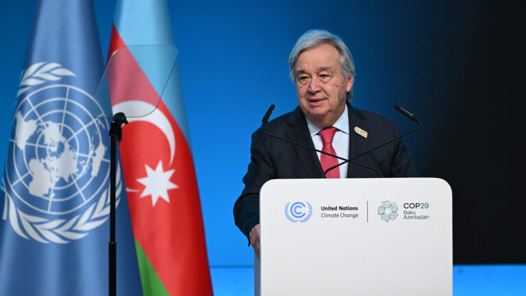 Guterres en la COP29: “El mundo debe pagar o la humanidad pagará el precio”
